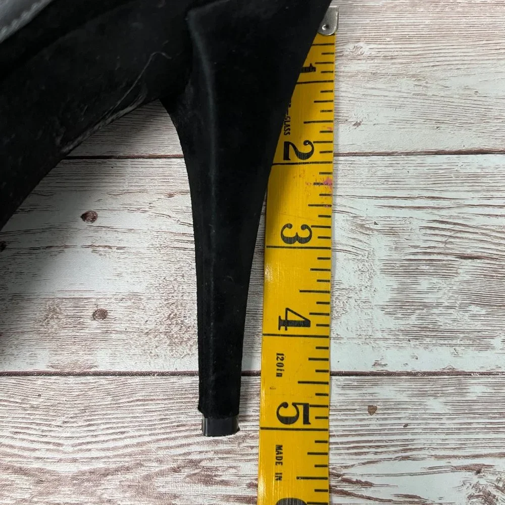 Via Spiga SIZE 10 Black Suede Platform 5” Heels Leather Booties - Picture 10 of 12